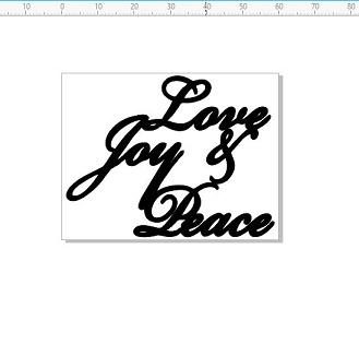 love joy peace  Christmas 60 x 46mm pack of 10